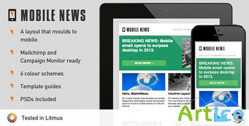 ThemeForest - Mobile News - A Responsive Newsletter Template