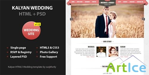 ThemeForest - Kalyan One page HTML5 Wedding Template