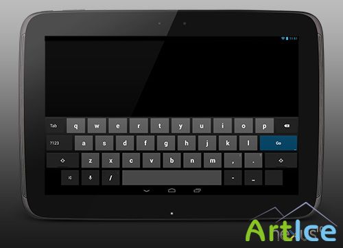 Nexus 10 PSD Mockup (Keyboard+Time/Icon Bar)