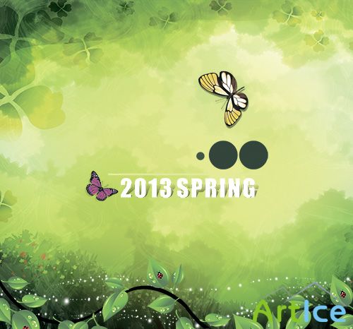 PSD Source - Spring 2013 Green Style Background