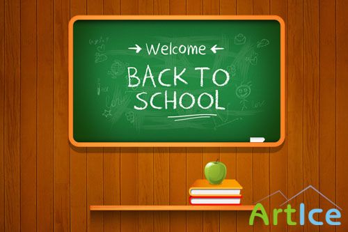 Back to school Vector Background PSD Template
