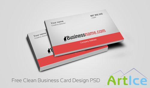 Clean Business Card Design PSD Template