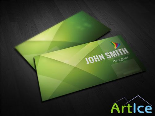 Green Business Card PSD Template
