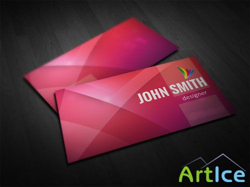 Red Business Card PSD Template