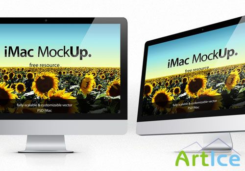 Pixeden - iMac Psd Mockup Template