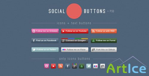 Pixeden - Social Web Buttons Psd
