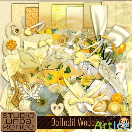 Scrap Set - Daffodil Wedding PNG and JPG Files