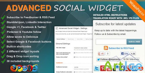 CodeCanyon - Advanced Social Widget v2.3.2  - WordPress Plugin