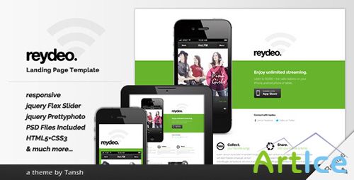 ThemeForest - Reydeo Responsive HTML Landing Page Template - RIP