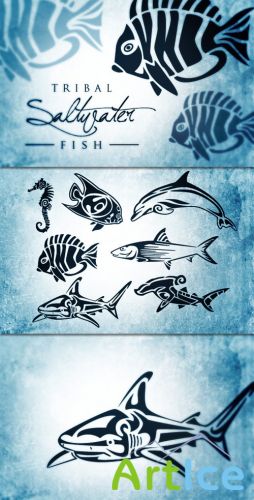 WeGraphics - Tribal Saltwater Fish Vectors