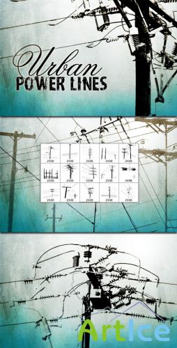 WeGraphics - Urban Power Lines Brush Set