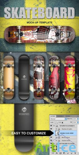 WeGraphics - Skateboard Template