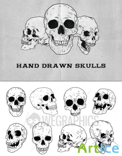 WeGraphics - Hand Drawn Skulls