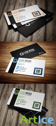 Flow Business Cards Templates in 3 Colors