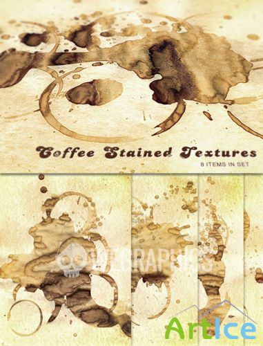WeGraphics - 8 coffee stained textures