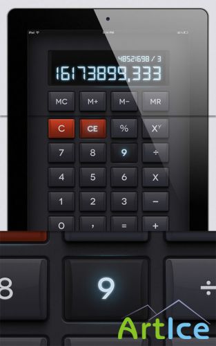Pixeden - iPad Psd Calculator UI Kit