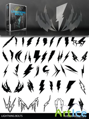 Lightning Bolts EPS Vectors And ABR Brushes