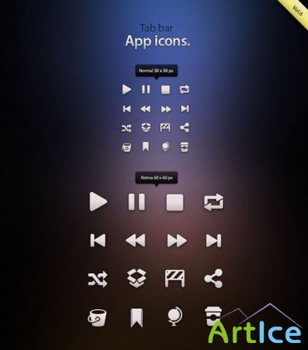 Pixeden - Tab Bar Icons iOS vol6