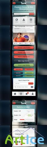 Pixeden - Lucid iPhone App UI Kit Psd