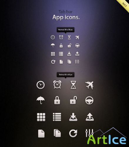 Pixeden - Tab Bar Icons iOS vol5