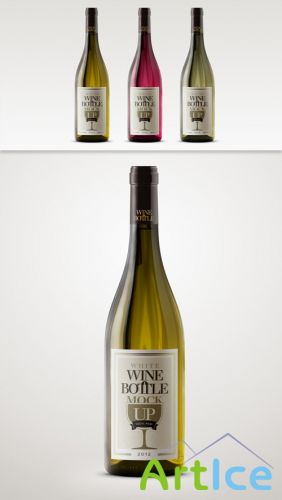 Pixeden - Psd White Wine Bottle Mockup