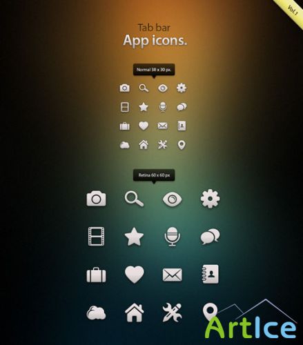 Pixeden - Tab Bar Icons iOS vol1