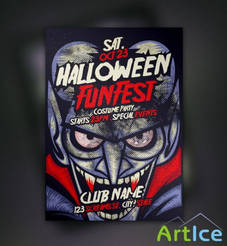 Pixeden - Vampire Halloween Flyer Template