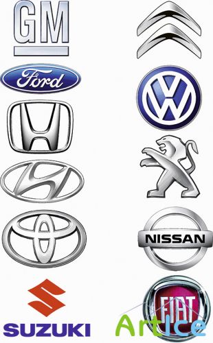 Leading Manufacturers Of Car Logos - Vector Cliparts