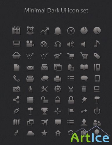 Minimal Dark UI Icon Set