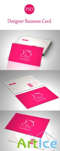 Designer PSD Buisness Card In Pink Style