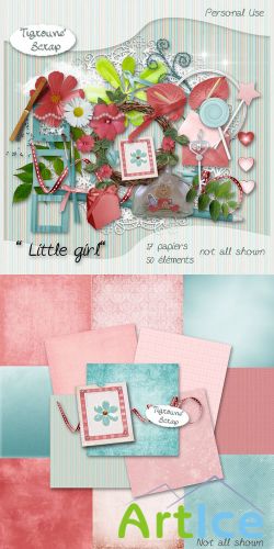 Scrap Set - Little Girl PNG and JPG Files