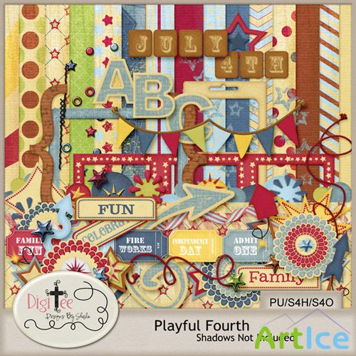Scrap Set - Playful Fourth PNG and JPG Files