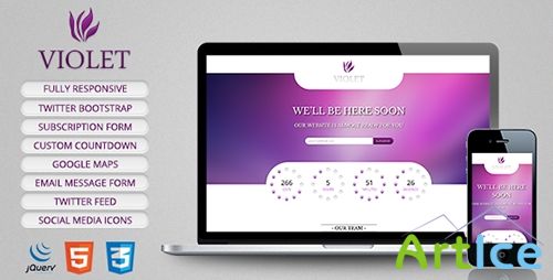 ThemeForest - Violet - Responsive Coming Soon Page - RIP