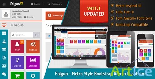 ThemeForest - Falgun v1.1 - Metro Style Bootstrap Admin Dashboard (UPDATE)