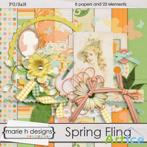Scrap Set - Spring Fling PNG and JPG Files