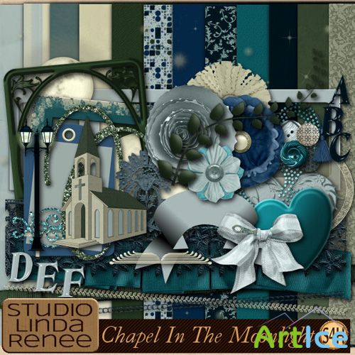 Scrap Set - Chapel In The Moonlight PNG and JPG Files