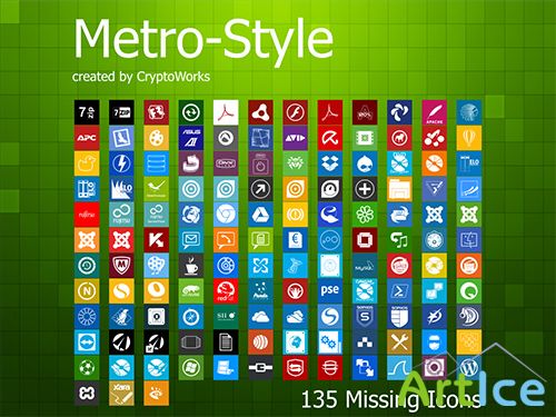 135 Missing Metro-Style Icons Set