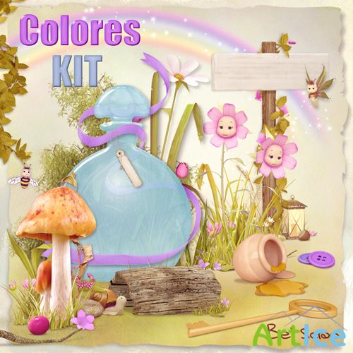 Scrap Set - Colores Kit PNG and JPG Files