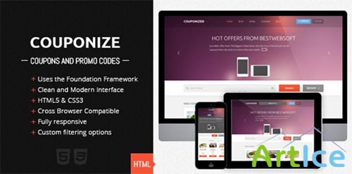 ThemeForest - Couponize - Responsive Coupons and Promo Template - RIP