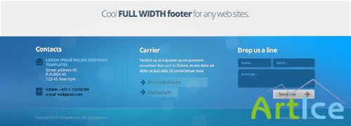 PSD Web Design - Blue Website Footer
