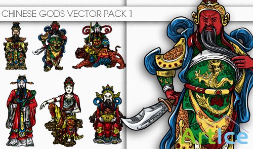 Chinese Gods Vector