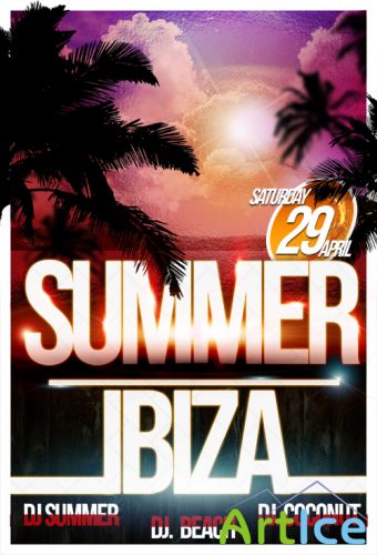 PSD Sources - Summer Ibiza Flyer