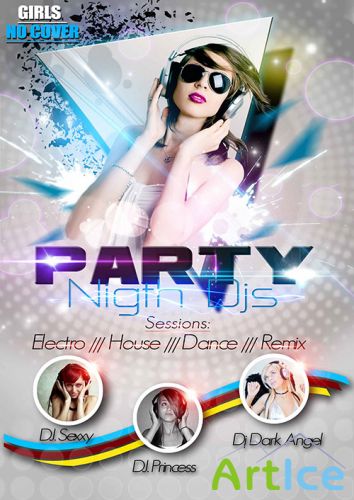 PSD Source - Party Night Djs Flyer