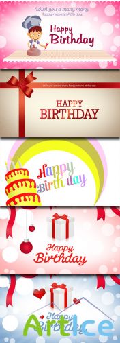 Greetings Card PSD Sources - Beautiful Birthday