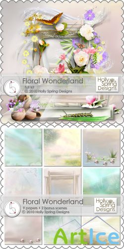 Scrap Set - Floral Wonderland PNG and JPG Files