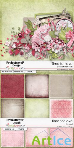 Scrap Set - Time For Love PNG and JPG Files