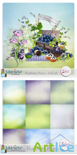 Scrap Set - Blueberry picnik PNG and JPG Files