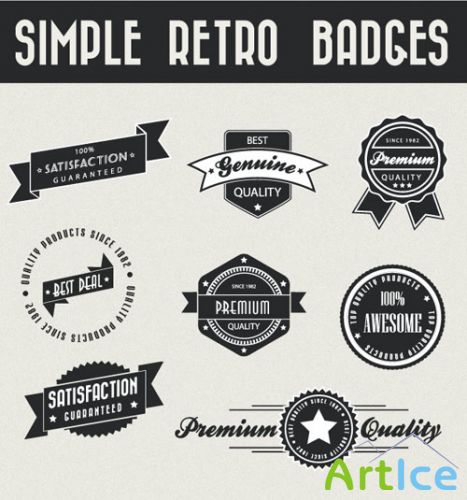 Designtnt - Simple Retro Vector Badges