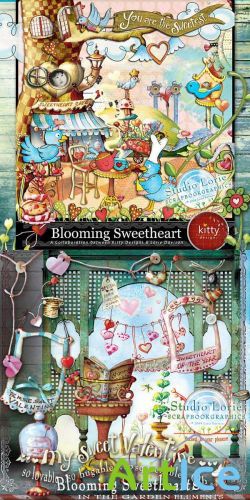 Scrap Set - Blooming Sweethearts PNG and JPG Files