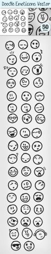 Designtnt - Vector Doodle Emoticons